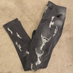 Grey ripped jeans